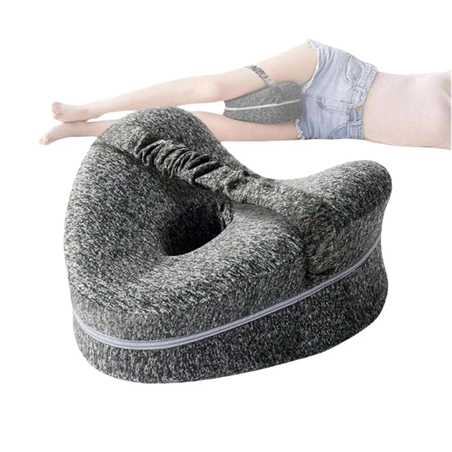 Knee Pillow for Side Sleepers Memory Foam Leg Pillow with Strap for Enhanced Support and Comfort Includes Removable Washable Cover