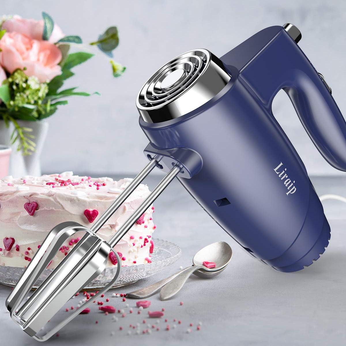 Liraip Hand Mixer Electric Whisk With 5 Speed Handheld Mixer for Whipping Mixing Cookies Brownies Cakes and Dough with 4 Accessories Hand Mixer